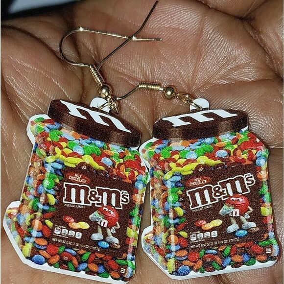 Fun dangling acrylic 5D pendant earrings - Picture 5 of 6